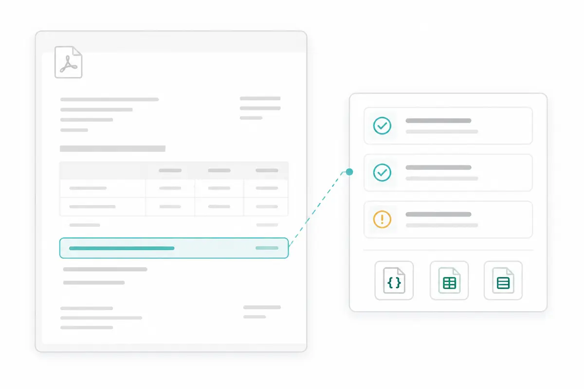 Review extracted PDF data before downloading